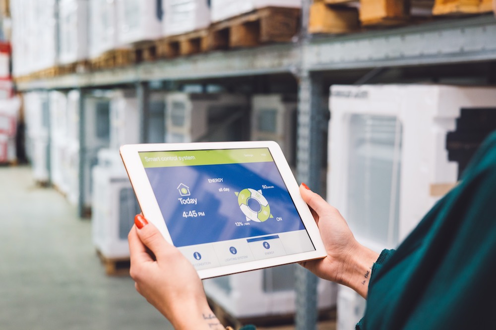 smart hvac system on tablet